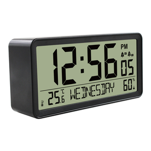 Reloj despertador Digital termómetro interior higrómetro temperatura humedad Monitor electrónico mesa de escritorio <span class=keywords><strong>LCD</strong></span> reloj de ajedrez - Product Image 1