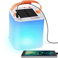 Katlanabilir taşınabilir çıkış telefon şarj cihazı katlanabilir açık acil kamp lamba Led güneş şişme fener çadır ışığı