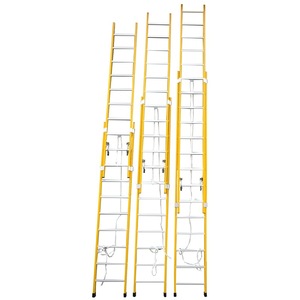 2024 Bán Buôn Giá Tốt Nhất 2X12 24ft Kết Hợp Dây Hoạt Động Sợi Thủy Tinh Cách Điện FRP Mở Rộng Thang Cho Thợ Điện - Product Image 3