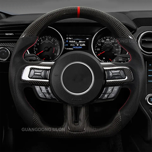 Volante riscaldato in fibra di carbonio di alta qualità adatto 2018 2019 <span class=keywords><strong>2020</strong></span> 2021 Ford Mustang OEM rivestimento interno della carrozzeria in carbonio - Product Image 2
