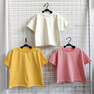 OEM Summer <strong>Kids</strong> <strong>Boys</strong> Girls Unisex Knitted Cotton Oversized Soft Breathable T-<strong>shirt</strong> Toddler Casual Tee - Product Image 3