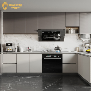 Armoire de <span class=keywords><strong>cuisine</strong></span> au design moderne personnalisé avec finition laquée <span class=keywords><strong>noire</strong></span>, style classique, structure en contreplaqué pour la décoration de la maison QD-KC-0002 - Product Image 3