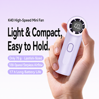 Nouveau ventilateur USB portable K40, mini, haute vitesse, flux d'air puissant, multifonctionnel, alimenté par batterie, utilisation en extérieur et à domicile