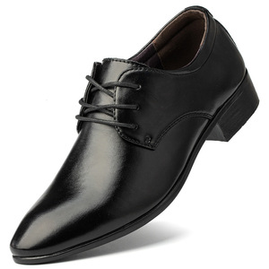 Hombres de <span class=keywords><strong>corte</strong></span> alto 38-44 PU caucho negro clásico Oxford vestido Oxfords Durable capa superior de cuero de vaca zapatos de cuero de los hombres - Product Image 2