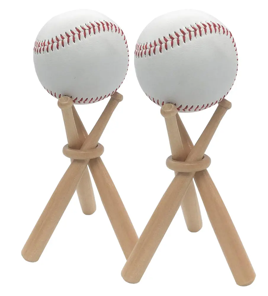 1 مجموعة مصغرة عرض موقف خشبية مخصصة جولف تنس مضرب بيسبول قوس حامل التخزين الخشب البيسبول الوقوف للرياضة في الهواء الطلق
