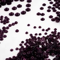 Perles de strass en améthyste de 5 mm en résine époxy à dos plat avec trou central à coudre pour la fabrication de colliers, bracelets et bijoux (approvisionnement en gros)