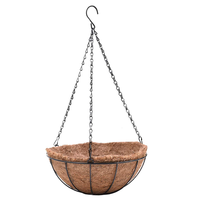 Marrón--Cesta colgante redonda