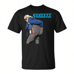 T-Shirt Gyat Washington Nera da Uomo, Girocollo, Manica Corta, Stampa Digitale, Maglietta Promozionale - Product Image 2