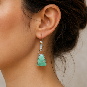 Orecchini vintage verde scuro esagerati, accessori regalo per feste da donna - Product Image 2