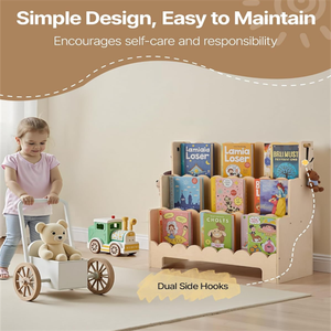 <span class=keywords><strong>Montessori</strong></span> Design capesante <span class=keywords><strong>libreria</strong></span> in <span class=keywords><strong>legno</strong></span> per bambini moderno soggiorno camera da letto con 2 ganci doppi - Product Image 5
