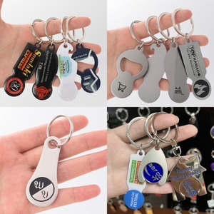 Porte-clés Pièce de Caddie Vierge en Acier Inoxydable, Promotion Supermarchés, Logo Laser, Porte-clés Pièce de Chariot Européen - Product Image 5