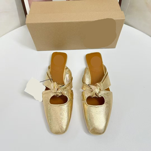 Nuovi Sandali Estivi 2025 da Donna con Punta Quadrata, Moda Dorata, Casual da Esterno, Leggeri e Piatti - Product Image 2