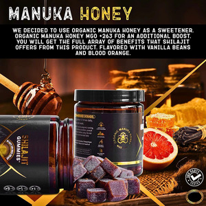 Bonbons gélifiés à l'or de Shilajit pur de l'Himalaya, 100% résine de Shilajit, compléments alimentaires à base de plantes en marque privée, stimulant énergétique, soutien immunitaire, cheveux - Product Image 2