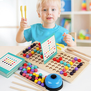Campos de batalla de madera con <span class=keywords><strong>juego</strong></span> de cuentas para niños Kindergarten Educación temprana Rompecabezas Color Cognición Montessori Juguetes - Product Image 2