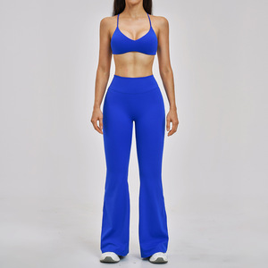 Nouveautés : Ensemble <span class=keywords><strong>de</strong></span> <span class=keywords><strong>sport</strong></span> <span class=keywords><strong>de</strong></span> <span class=keywords><strong>luxe</strong></span> élégant pour Pilates et Yoga, avec pantalon évasé taille haute, effet push-up fessier et dos élégant, séchage rapide - Product Image 5