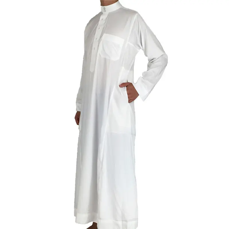 9016 kuwii Wholesale Islamic Men White Clothing Thobe Arab Design Daffah Thobe