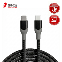 Câble USB Type-C 60W 3-EN-1 (1,2m + 1,8m + 3m) à charge rapide 3A, tressé en nylon pour iPhone iPad iOS
