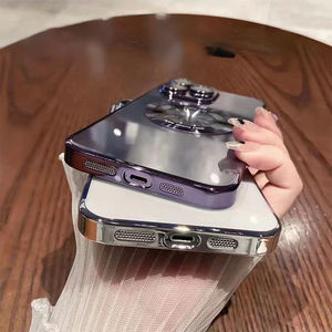 Boîtier de téléphone sans fil à chargement par galvanoplastie pour <span class=keywords><strong>IPhone</strong></span> 14 13 12 11 Pro Max Xr Xsmas 7 8 plus, transparent, avec LOGO PC, <span class=keywords><strong>coque</strong></span> souple - Product Image 6