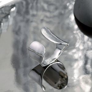 Dylam Metallic Style Wholesale Minimalist Irregular <b>Adjustable</b> <b>Ring</b> 925 <b>Sterling</b> <b>Silver</b> Engagement Wedding Women <b>Ring</b> - Product Image 6