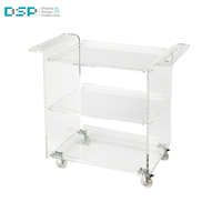 DSP Vietnam usine personnalisé moderne de haute qualité acrylique double couche décoration de la maison chariot de stockage de roue