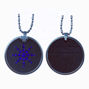 Pendentif en cristal Collier rond en argent Énergie scalaire quantique Pierre de lave bleue Pendentif en acier inoxydable Science <span class=keywords><strong>New</strong></span> Designs - Product Image 1