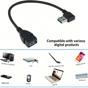 สายต่อขยาย <span class=keywords><strong>USB</strong></span> 3.0 คุณภาพสูง แบบตัวผู้-ตัวเมีย หัวงอซ้าย-ขวา ขึ้น-<span class=keywords><strong>ลง</strong></span> พร้อมสายถักป้องกันสัญญาณรบกวน สำหรับแล็ปท็อปและเดสก์ท็อปพีซี - Product Image 2