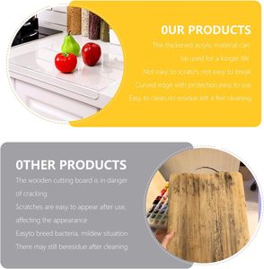 Tabla de Cortar de Acrílico con Borde Elevado, Tabla de Cortar para Encimera, Antideslizante, No Tóxica, Esencial para Apartamentos, Accesorio de Cocina - Product Image 3