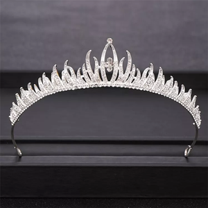 Corone e Tiare da Sposa con Strass all'Ingrosso, Accessori per Capelli da Sposa in Metallo con Cristalli, Fascinator per Donne - Product Image 4