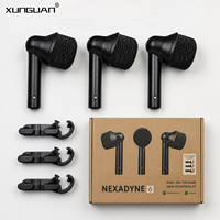 Kit de micros de batterie trois pièces NXN6-3PK avec capsules dynamiques supercardioïdes et supports de fixation pour enregistrement en studio et scène en direct, spectacle