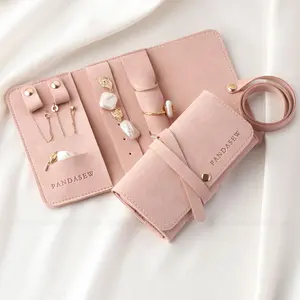 Pandasew Biểu Tượng Tùy Chỉnh Đa-Chức Năng Sợi Nhỏ Du Lịch Cuộn Pouch Đồ Trang Sức Tổ Chức Cho Nhẫn Dây Chuyền Bông Tai Vòng Đeo Tay