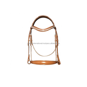 High Quality Premium Leather Horse Bridle Soft Padding Crystal Brow Band Custom Logo Elegant <b>Stitching</b> Riding Equestrian <b>Product</b> - Product Image 1