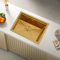 Évier de cuisine YINGTAO, nouveau design, fait main, multicolore, en acier inoxydable, à cuve unique, nano, rectangulaire, sans robinet