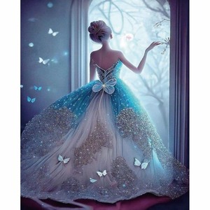 <span class=keywords><strong>La</strong></span> <span class=keywords><strong>Femme</strong></span> <span class=keywords><strong>en</strong></span> Robe Bleue dansant 30X40CM/11.8X15.7in <span class=keywords><strong>Peinture</strong></span> Diamant DIY Diamant Rond 5D <span class=keywords><strong>Peinture</strong></span> Diamant Artisanale - Product Image 3