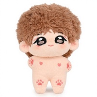 Peluche personnalisée à cheveux bouclés, corps nu, motif patte, jouet en peluche courte en coton PP pour cadeau et décoration