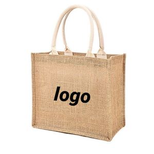 Bolsas de Compra de Yute Ecológicas Personalizadas |   Bolsa Promocional Biodegradable con Logotipo |   Venta al por Mayor para Minoristas y Eventos - Product Image 1