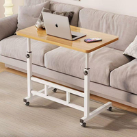 Table d'appoint mobile en forme de C pour ordinateur portable, réglable en hauteur, avec rangement, pour vente en gros en usine