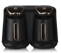Machine à café turque électrique Ruihe européenne 1200W, double pot, pour usage domestique, boîtier en plastique, classe d'efficacité énergétique