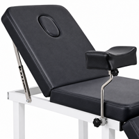 Table d'examen obstétrical manuelle en acier inoxydable 304 avec cadre robuste pour clinique et gynécologie
