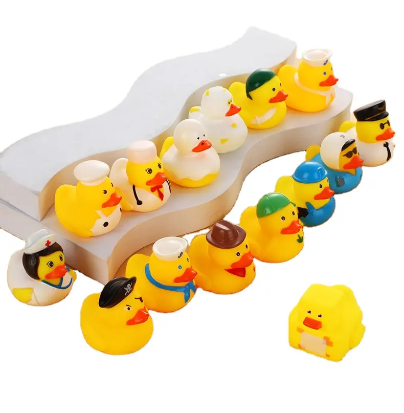 Wholesale little yellow duck shower toys animal squeeze bubble cosplay duck bath toys baby bath toys ducks for toddlers