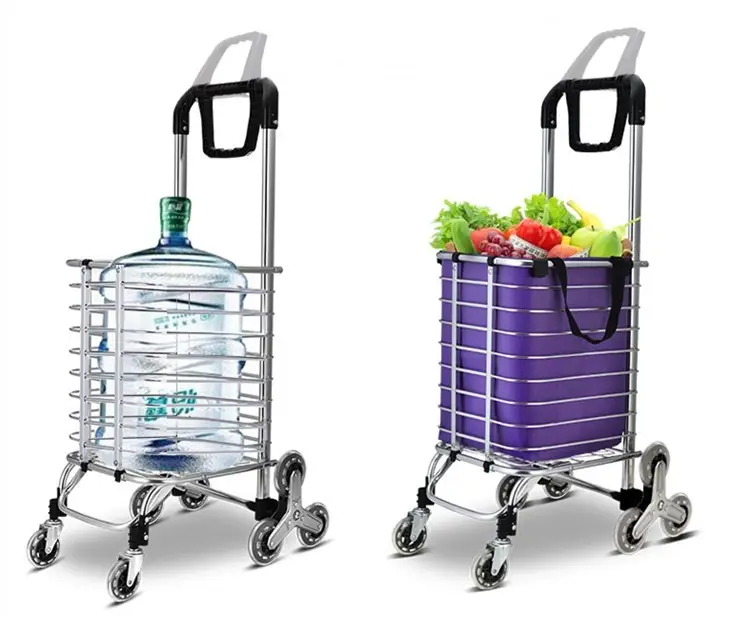 Chariot pliable de haute qualité pour gravir les escaliers, chariot de courses avec sac en tissu Oxford imperméable et 8 roues en cristal