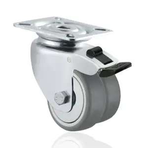 Roulette industrielle à roulement à billes unique à usage moyen Mini roulette pivotante TPR