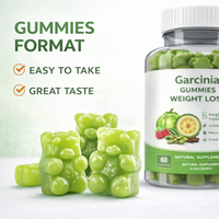 Gummies de Garcinia Cambogia pour la perte de poids, sans sucre, complément minceur naturel, étiquette privée OEM, 60 gummies
