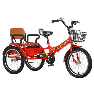 Bicicleta de 16 pulgadas, triciclo para niños con cubo, bicicleta de bebé de 1 a 5 años, triciclo con pedal tándem, bicicleta ligera de 16 pulgadas