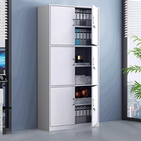 Casier en métal de grande capacité à 3 portes Casier en acier écologique Armoire d'étudiant Casier de salle de sport Armoire de rangement de bureau avec serrure à clé