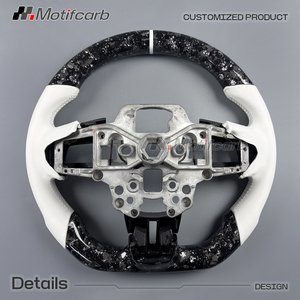 Custom steering wheel White Style Carbon Fiber for Ford Mustang GT Shelby S550 GT350 GT500 Coupe Convertible 2015-2023 - Product Image 6
