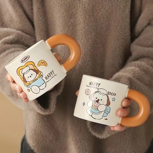 Cartoon Cat Ceramic <b>Mug</b> With <b>Large</b> Handle Microwave Safe For Coffee Tea Drinking - Product Image 4