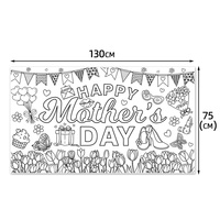 Poster géant à colorier pour la Fête des Mères, personnalisable, éducatif, pour gribouiller, nappe décorative pour fête des Mères, décoration murale