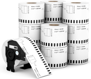 Papel Térmico para Etiquetas de Códigos de Barras PUTY, Rollo de Etiquetas Adhesivas Compatible con DK11209, DK11202, DK22205 para Impresora <span class=keywords><strong>Brother</strong></span> Serie <span class=keywords><strong>QL</strong></span>, <span class=keywords><strong>QL</strong></span> 800 - Product Image 1