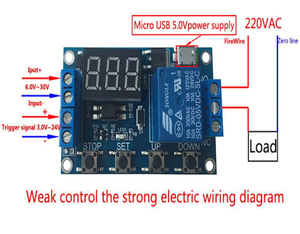 Dc 6-30V hỗ trợ Micro USB 5V LED hiển thị tự động hóa chu kỳ trễ hẹn giờ điều khiển tắt chuyển đổi thời gian trễ Relay 6V 9V 12V 24V - Product Image 5