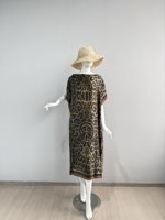 Robes maxi décontractées pour femmes, style ethnique africain, en soie, modestes, imprimées, en polyester, respirantes et légères